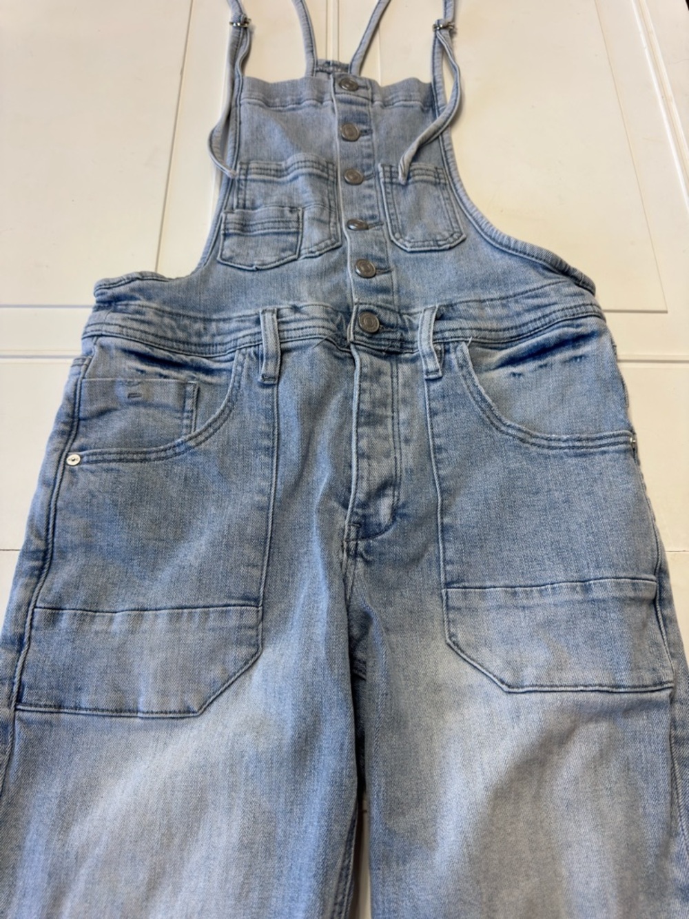 Kancan Women’s Sz S Light Wash Blue Denim Overalls Jumpsuit - Picture 2 of 6